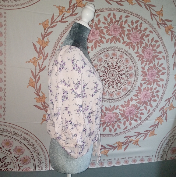 Pink & Purple Floral Button Down Blouse - Picture 5 of 11